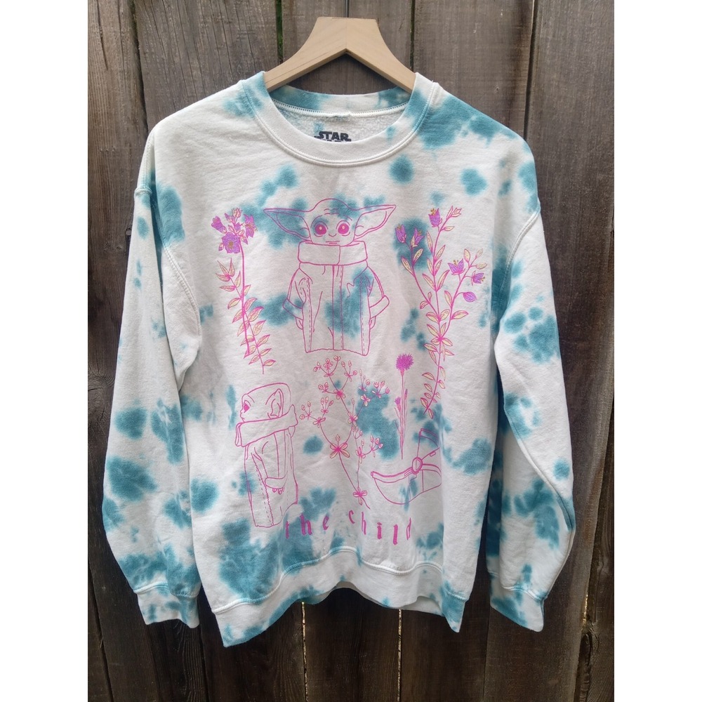 New‎ Rare Tye Die Mandalorian Grogu Starwars Sweatshirt. M